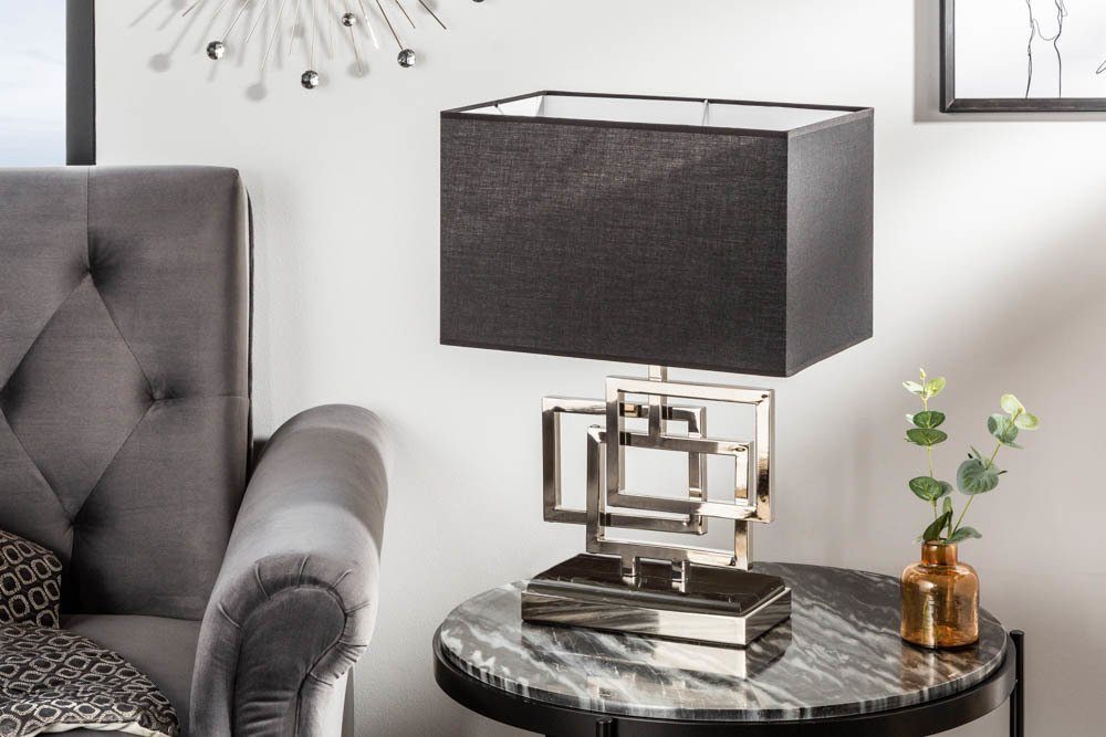 riess-ambiente Tischleuchte ATLANTIS 56cm silber, ohne Leuchtmittel, Modern Design