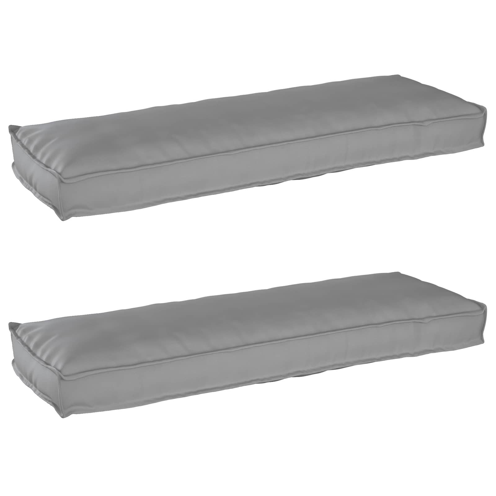 vidaXL Sitzauflage Palettenkissenset 2 pcs Grau 120 x 40 x 8 cm Oxford-Stoff, (2 St)