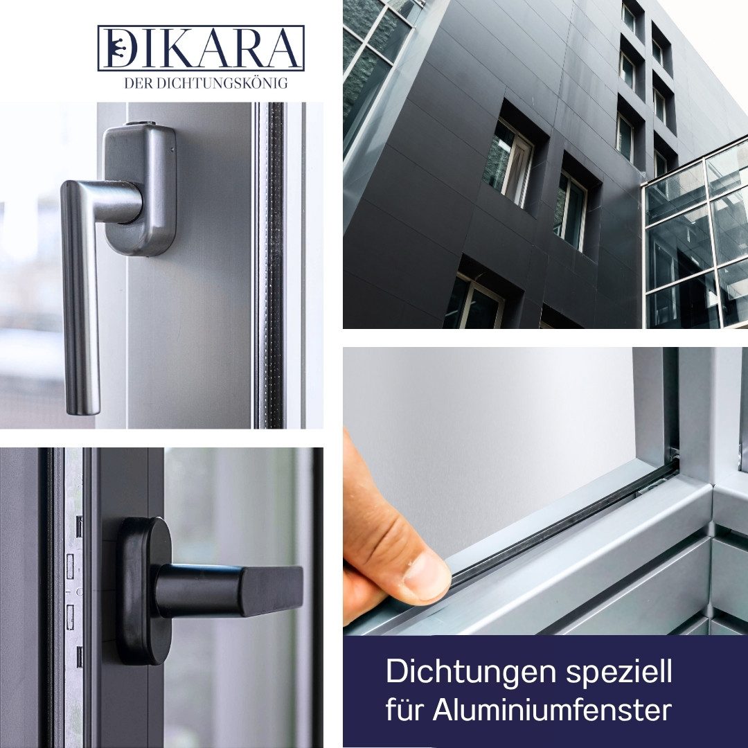 Dikara Profildichtungsband Fensterdichtung Fenster-Systeme Nutbreite 7,9mm Höhe 16,4mm, Antidehnungsfaden, TPE