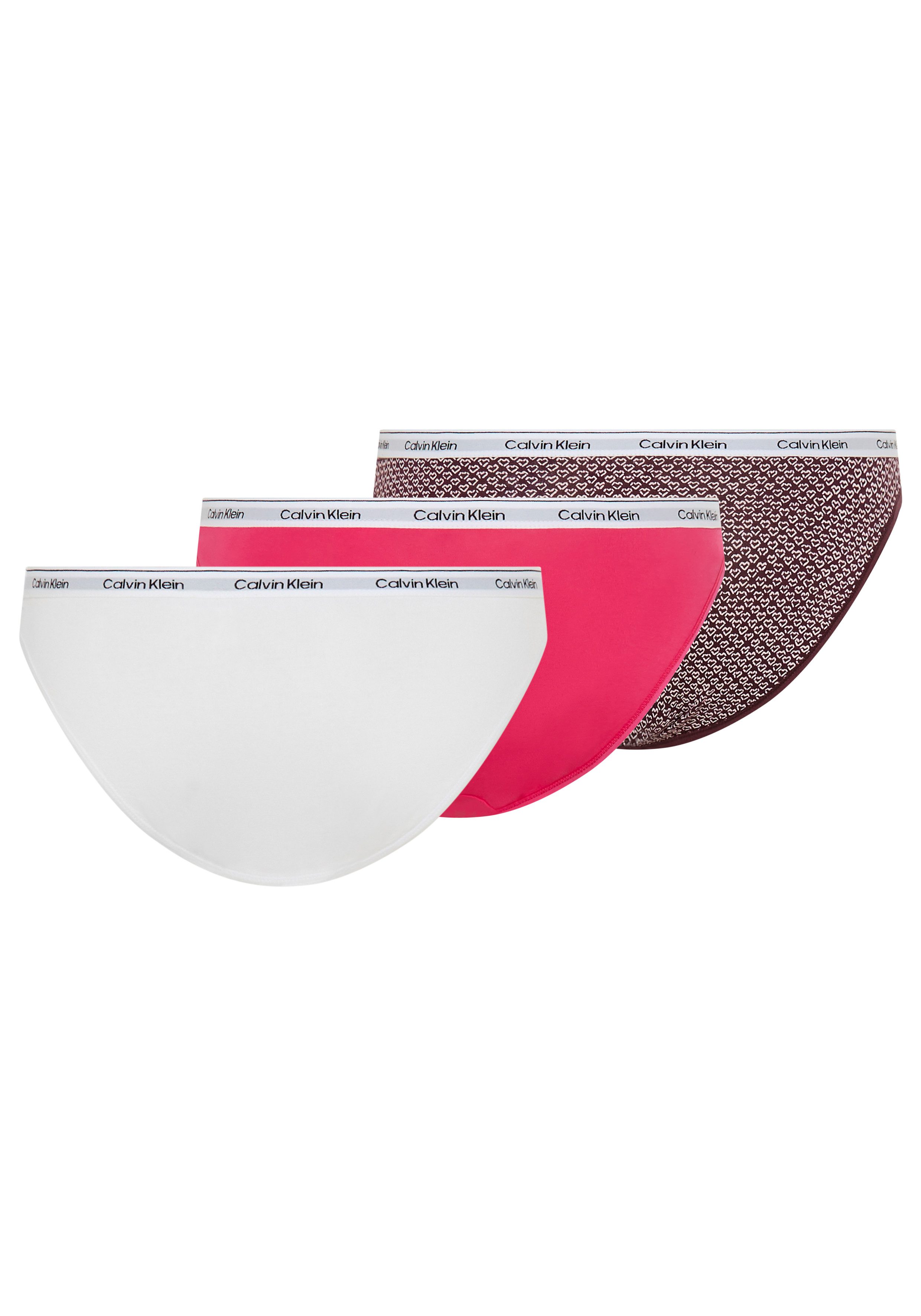 Calvin Klein Underwear String 3 PACK THONG (LOW-RISE) (Packung, 3-St., 3er-Pack) mit Logobund