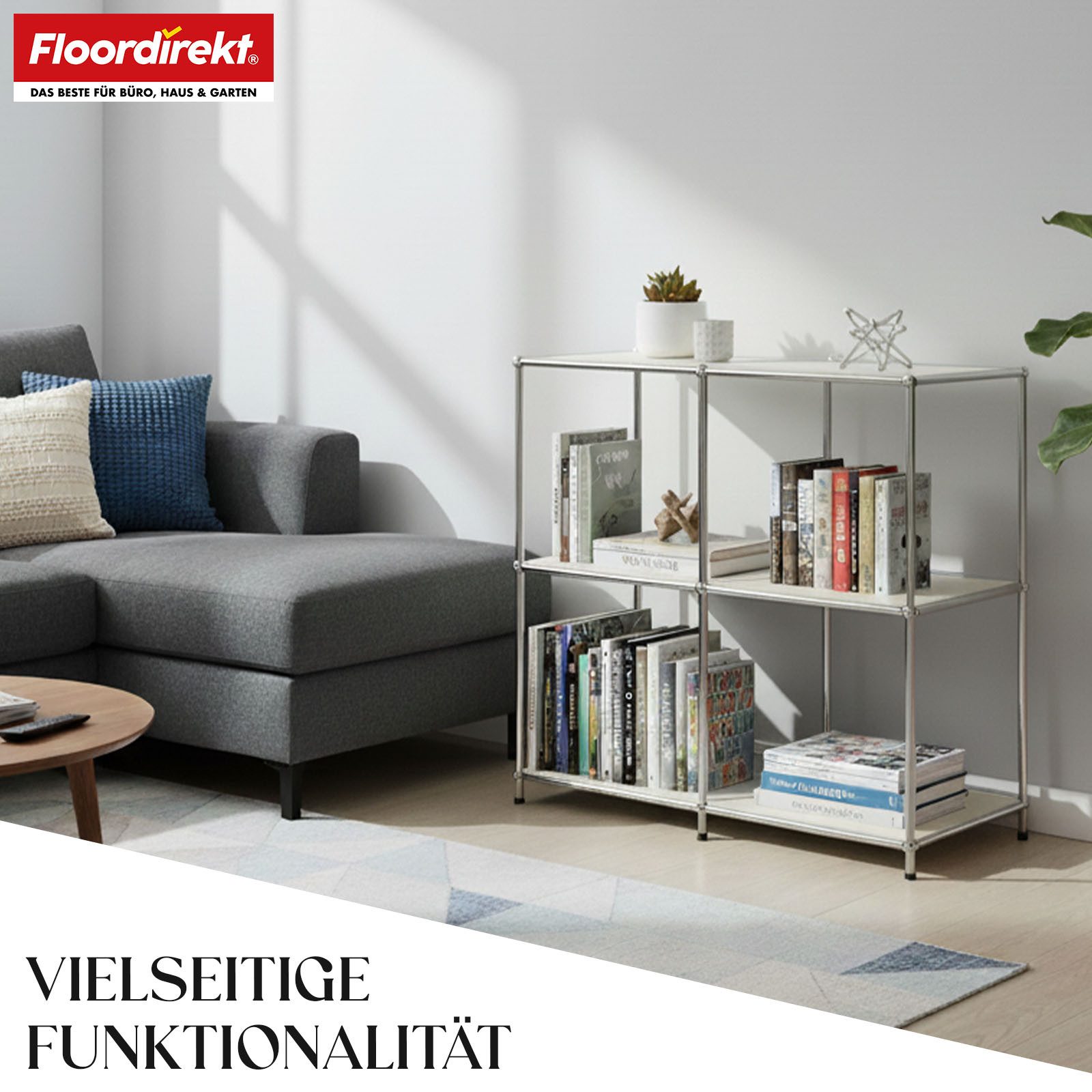 Floordirekt Sideboard Concept Epure MK-027 Metallregal, B78 × T40 × H82 cm, diverse Farben (modular, kratzfeste Pulverbeschichtung), offenes Ablageregal mit ver – Bild 5 von 5