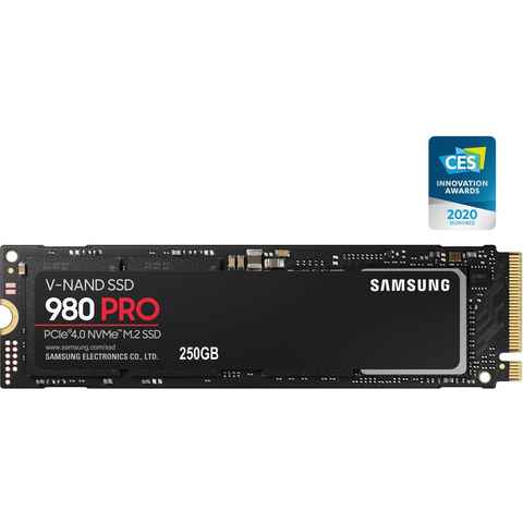 Samsung 980 PRO interne SSD (250 GB) 6400 MB/S Lesegeschwindigkeit, 2700 MB/S Schreibgeschwindigkeit, PCIe®4.0 NVMe™