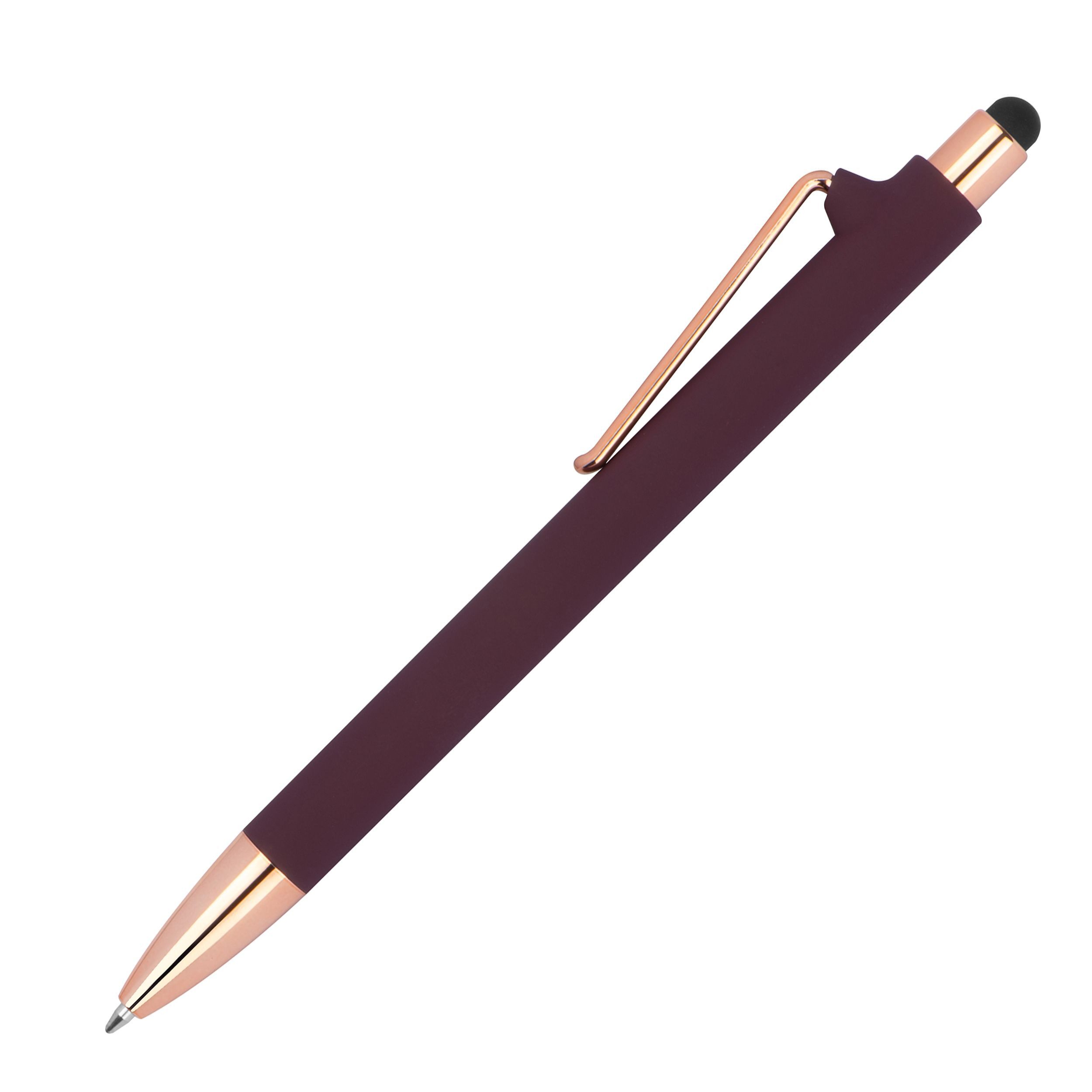 Livepac Office Kugelschreiber Touchpen-Kugelschreiber aus Metall / gummiert / Farbe: roségold-bordea