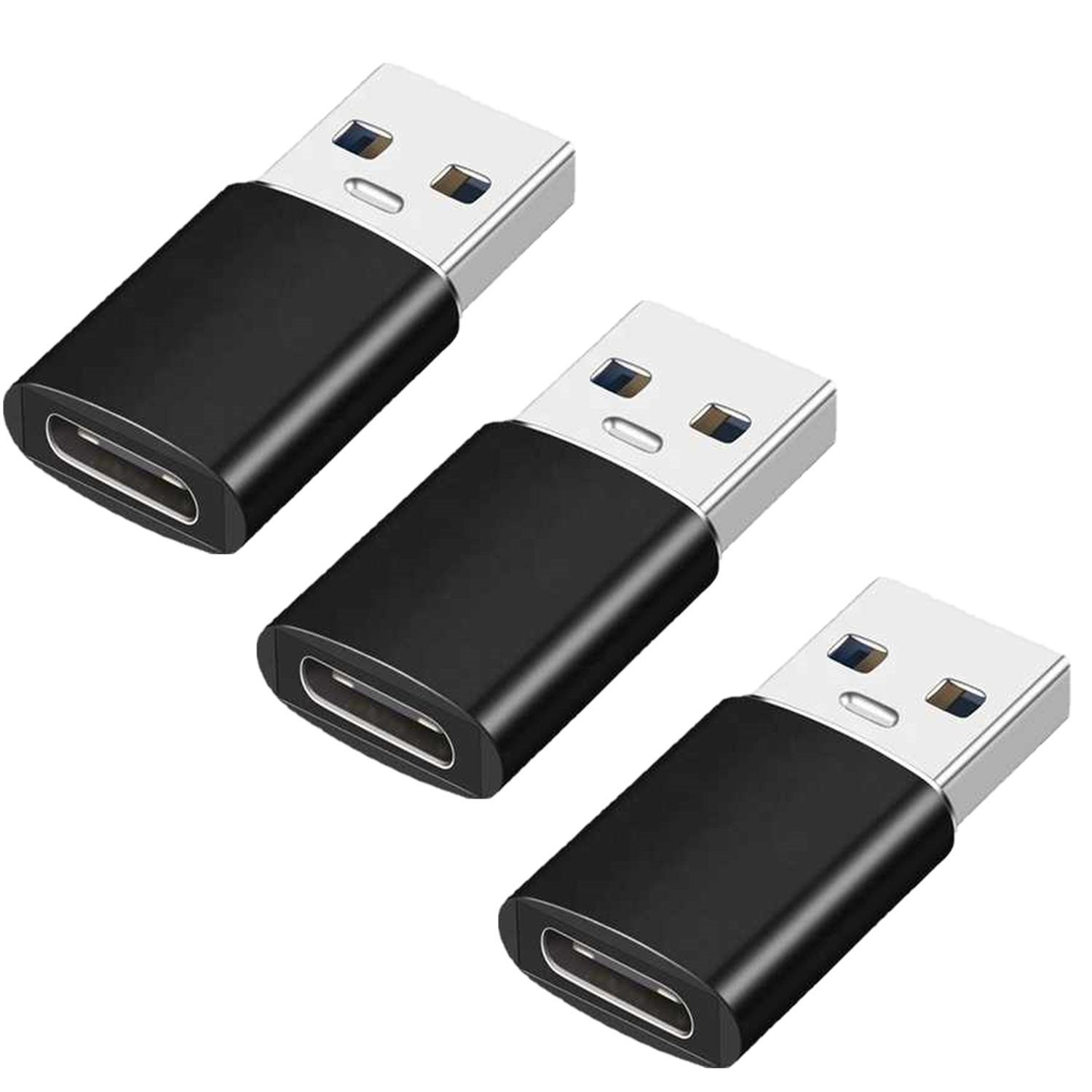 3 Stück USB A auf USB C Adapter Datenübertragung Stecker Konverter OTG USB-Adapter