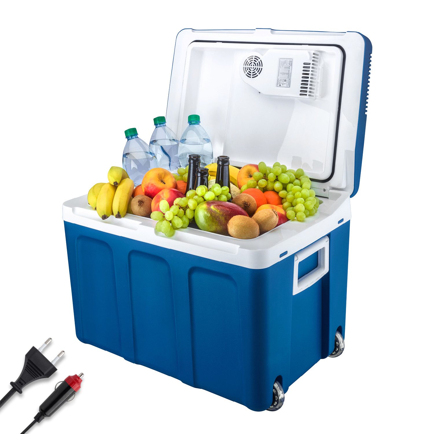 TZS FIRST AUSTRIA Elektrische Kühlbox Mobil Kühlschrank 45L, 12V /230V Anschluss, 12-V-Stecker fürs Auto, für Camping, Festivals, Reisen, Kühlen & Warmhalten