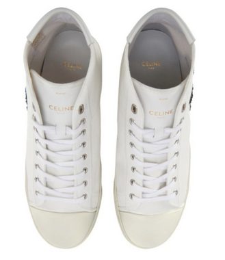 CELINE Celine x Andre Butzer White High-Top 'Blank' Canvas Rich Kid Sneakers Sneakerboots