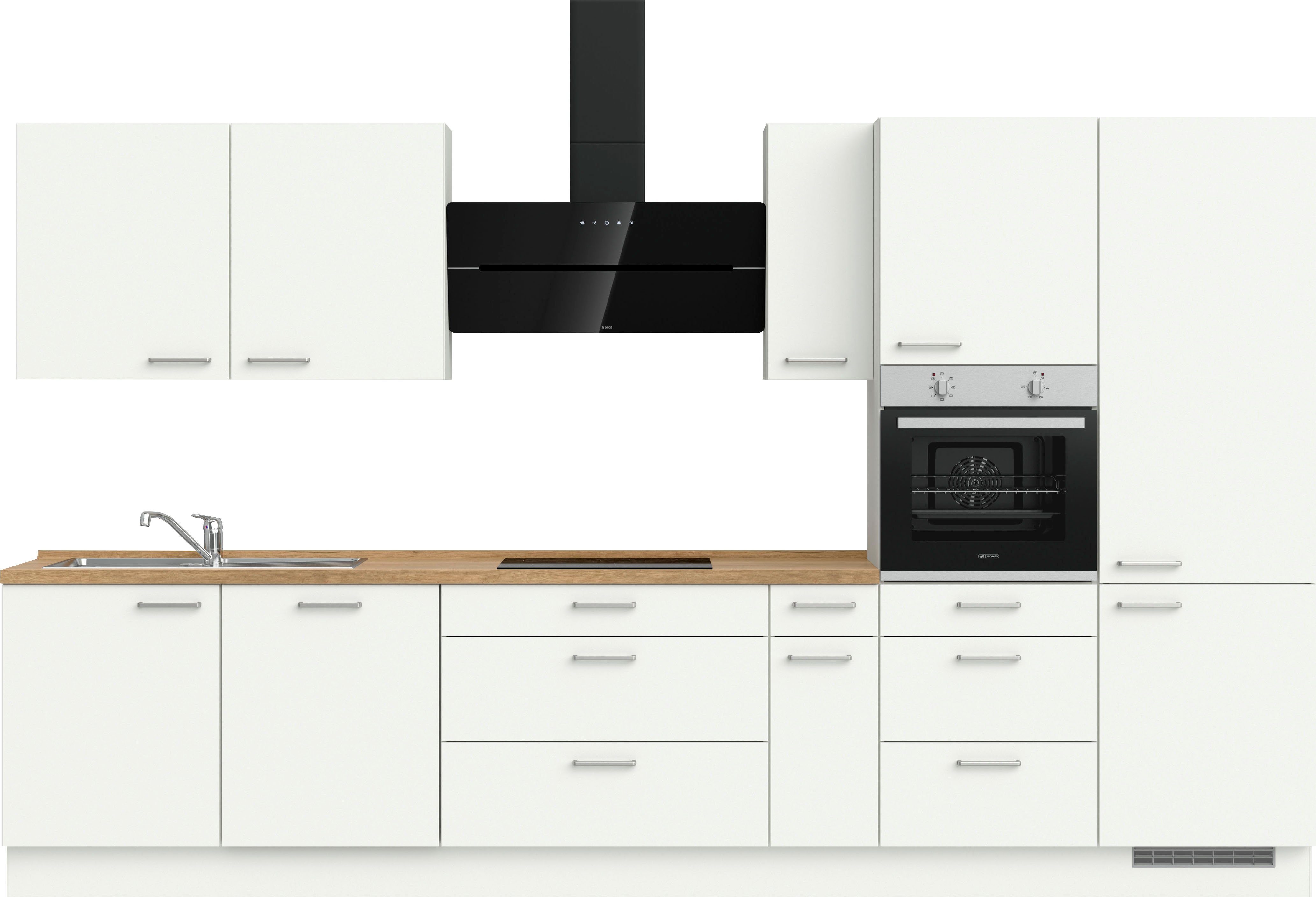 nobilia® elements Küchenzeile "elements premium", vormontiert, Ausrichtung wählbar, Breite 360 cm, ohne E-Geräte