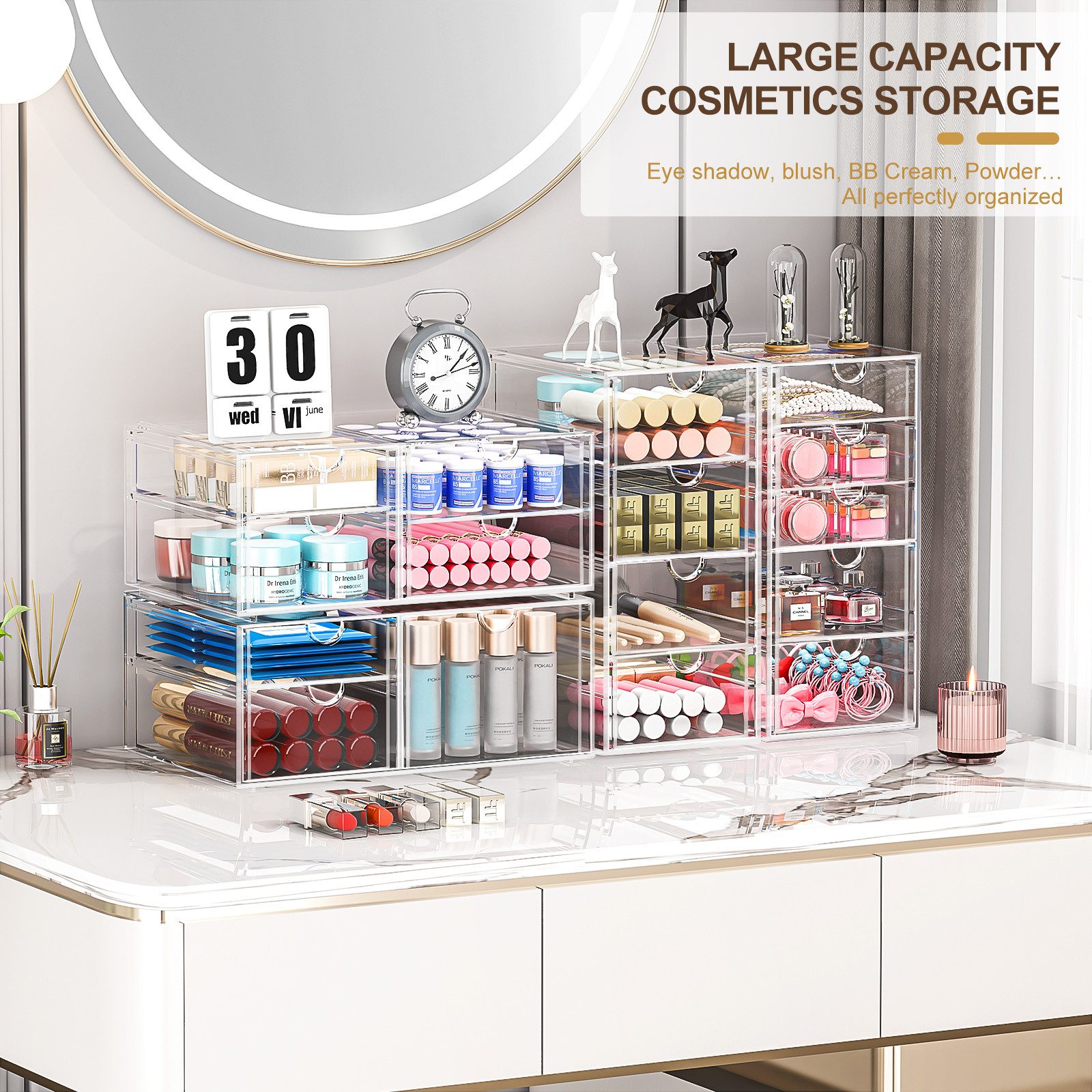 POPOLIC Make-Up Organizer Make-Up Organizer Kosmetikorganizer mit 7/16/19/2 günstig online kaufen