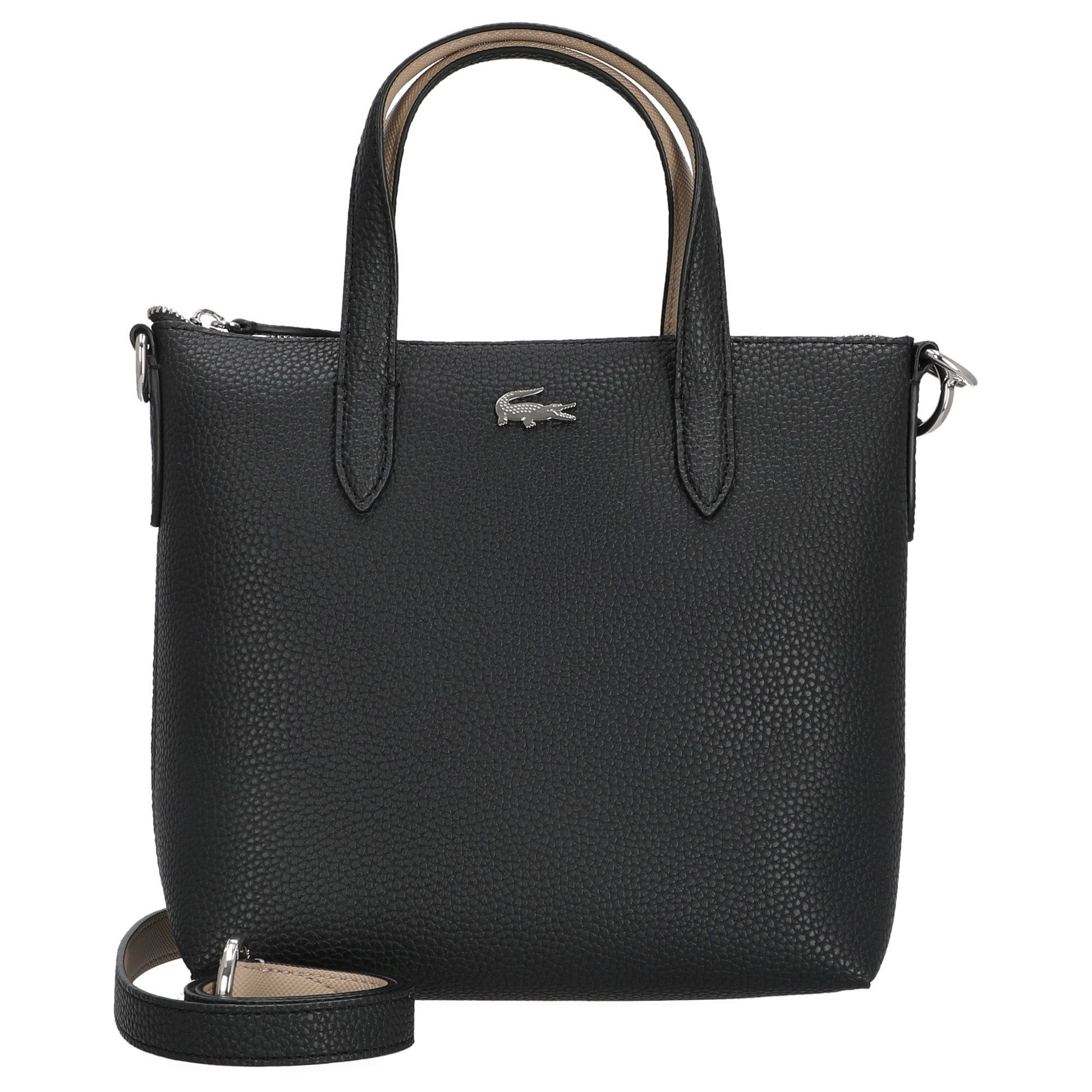 Lacoste Handtasche Anna Mini Tote - Henkeltasche 22 cm (black sand)
