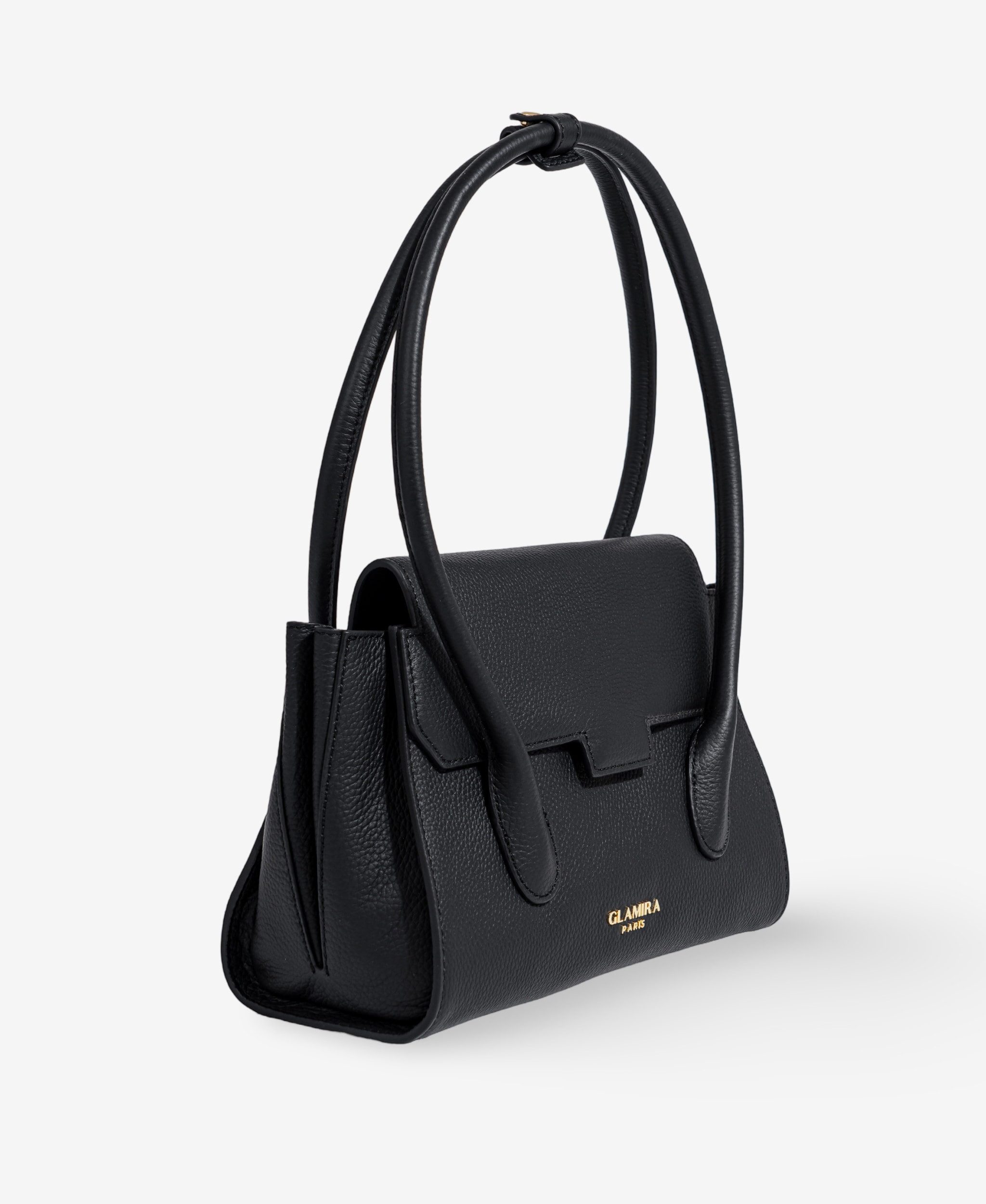 GLAMIRA Schultertasche Lysandra Schwarze Schultertasche (1-tlg), echt Leder