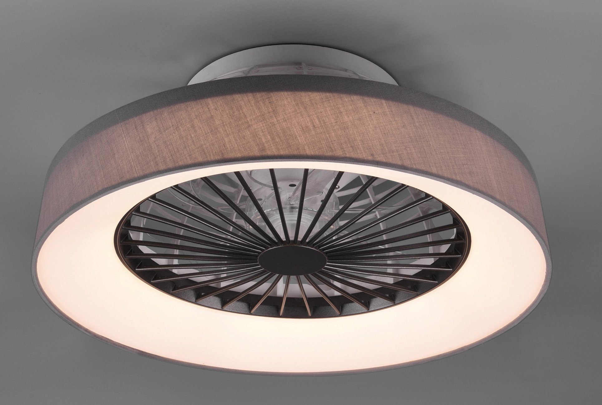 Reality Leuchten LED Deckenleuchte Farsund Deckenventilator, Ventilatorfunktion, getrennt schaltbar, LED fest integriert, Neutralweiß, Deckenlampe, Ventilator, Fernbedienung, Ventilator getrennt schaltbar