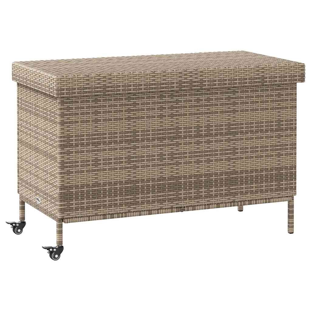 vidaXL Auflagenbox 110 x 55 x 73 cm Kissentruhe Auflagenbox Gartentruhe mit Rollen Grau 1
