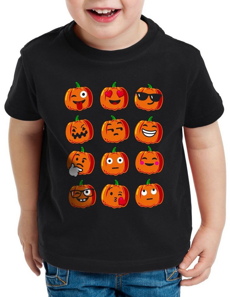 style3 T-Shirt Kürbis Smiley kürbisköpfe halloween
