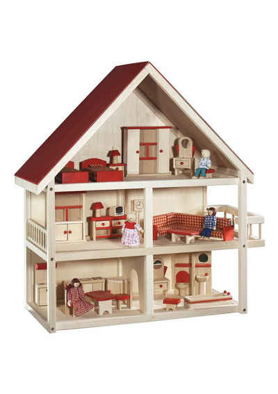 roba® Puppenhaus »Villa Bunt«, 3-stöckig, inkl. Möbel und Puppen