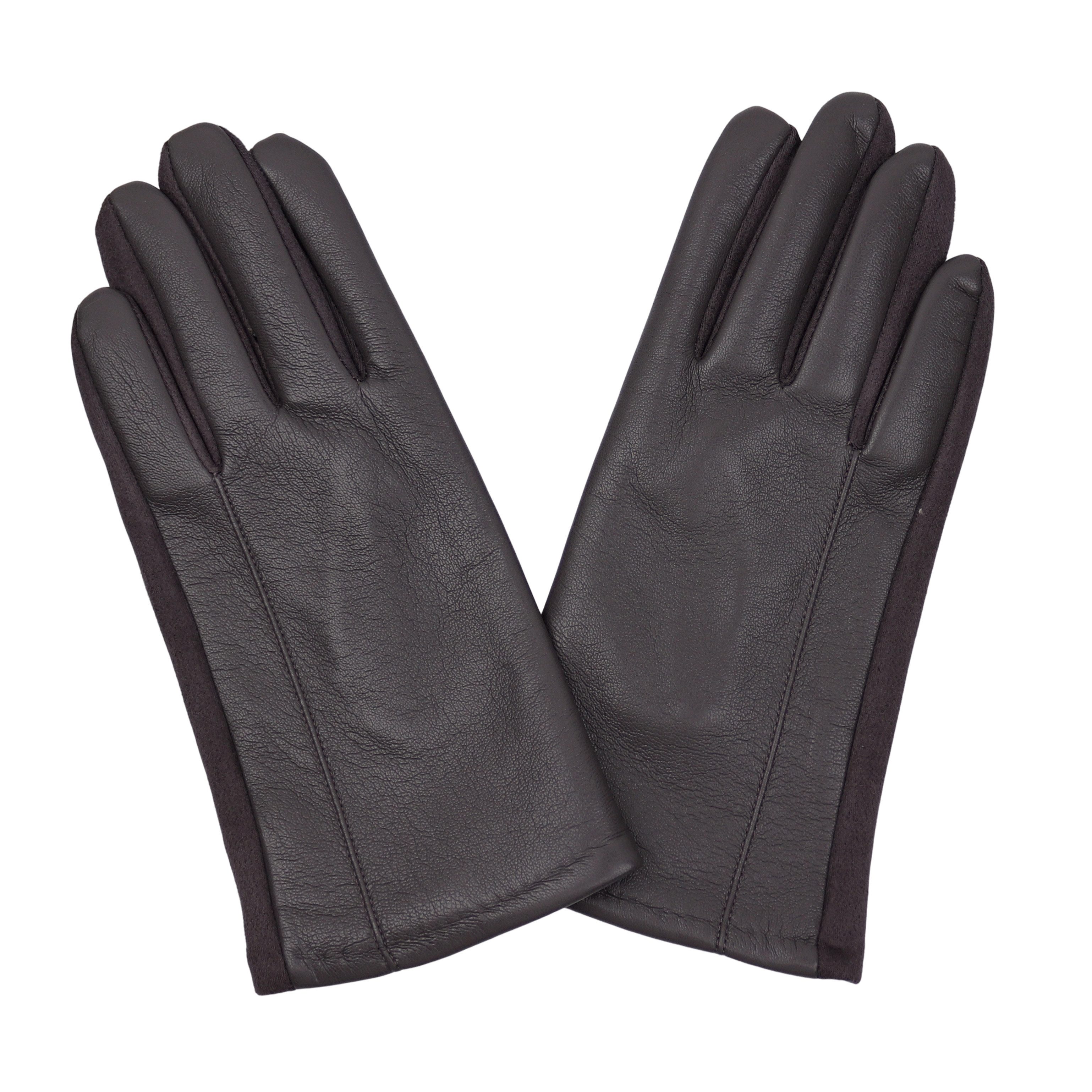 MIRROSI PU-Handschuhe Herren Hochwertiges Kunstleder, warm gefüttert (Einheitsgröße) Perfekt für Herbst, Winter & Geschenke