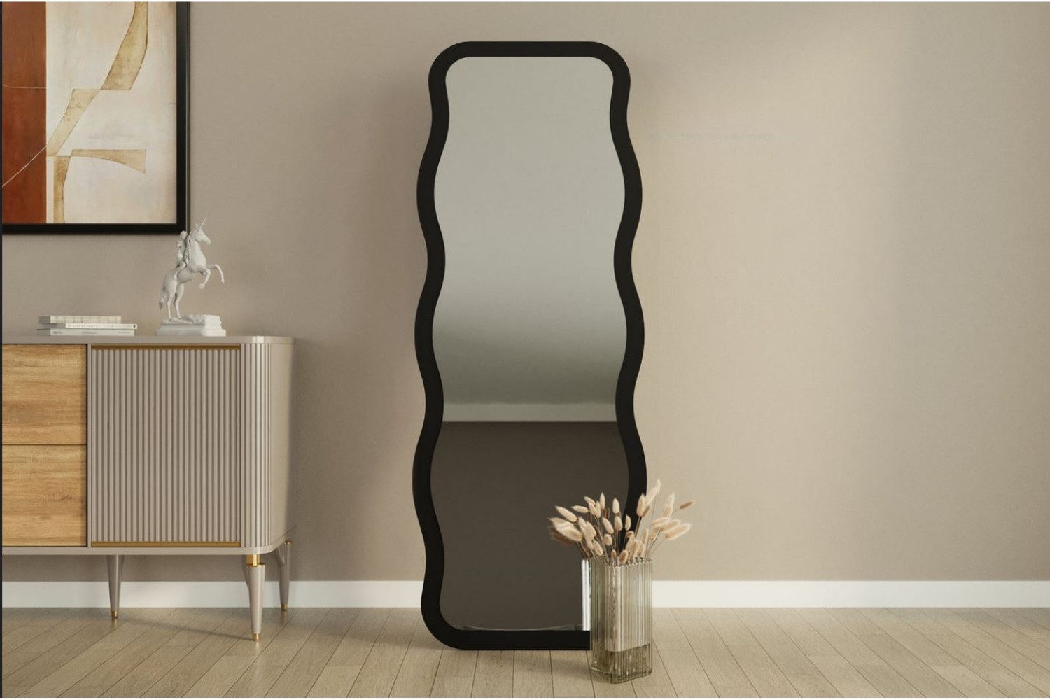 ibonto Standspiegel Design Ganzkörperspiegel Wellenform,freistehend oder günstig online kaufen