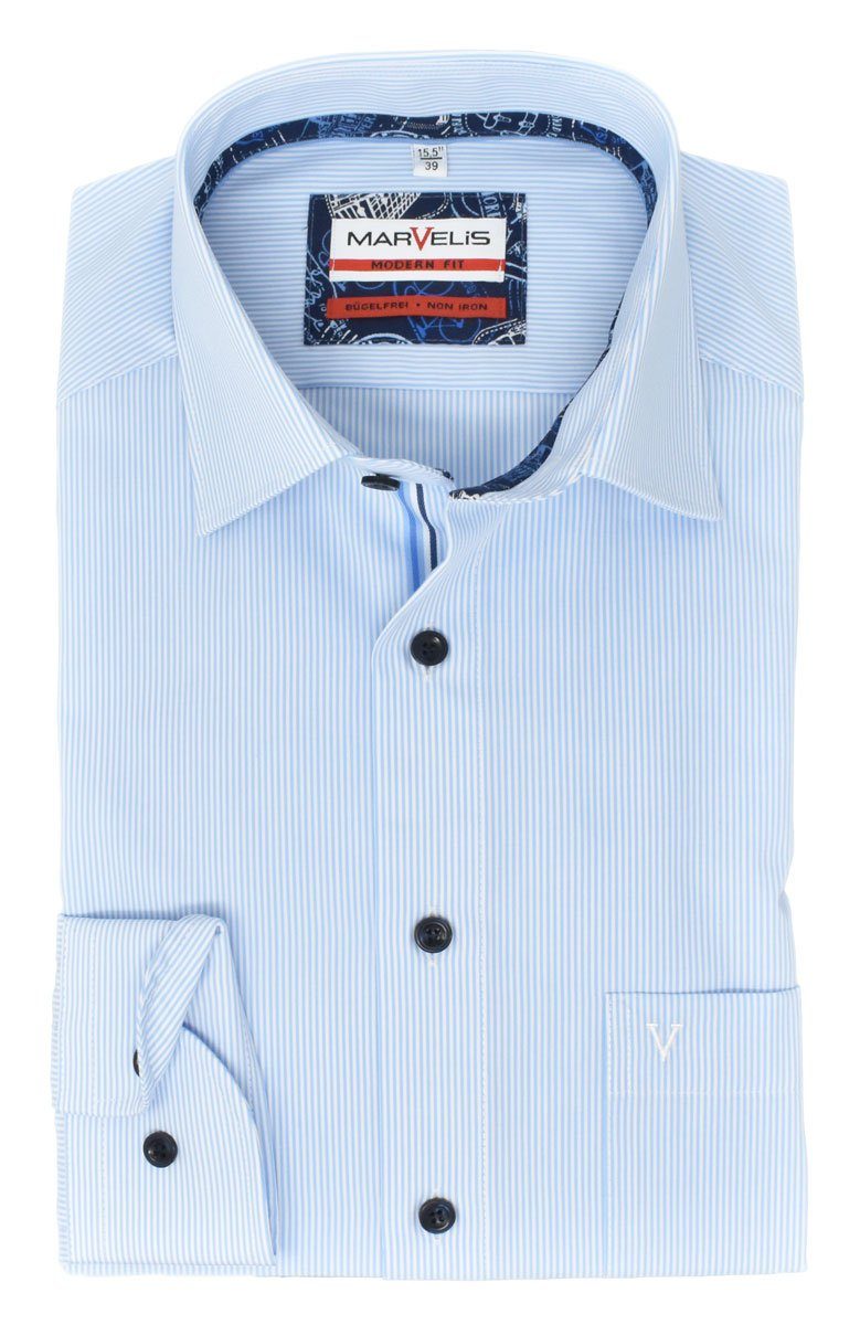 MARVELIS Businesshemd »Businesshemd - Modern Fit - Langarm - Gestreift ...