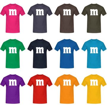 Jimmys Textilfactory Kostüm T-Shirt M&M Schoko-Linse Gruppenkostüm Karneval 15 Farben 98-5XL