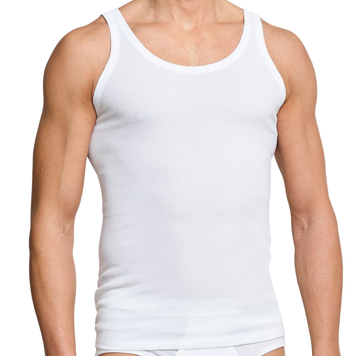 Unterhemd Basic Top-Markenqualtiät schlichtes in weiß x (3-St) Basic-Unterhemd 6 Schiesser