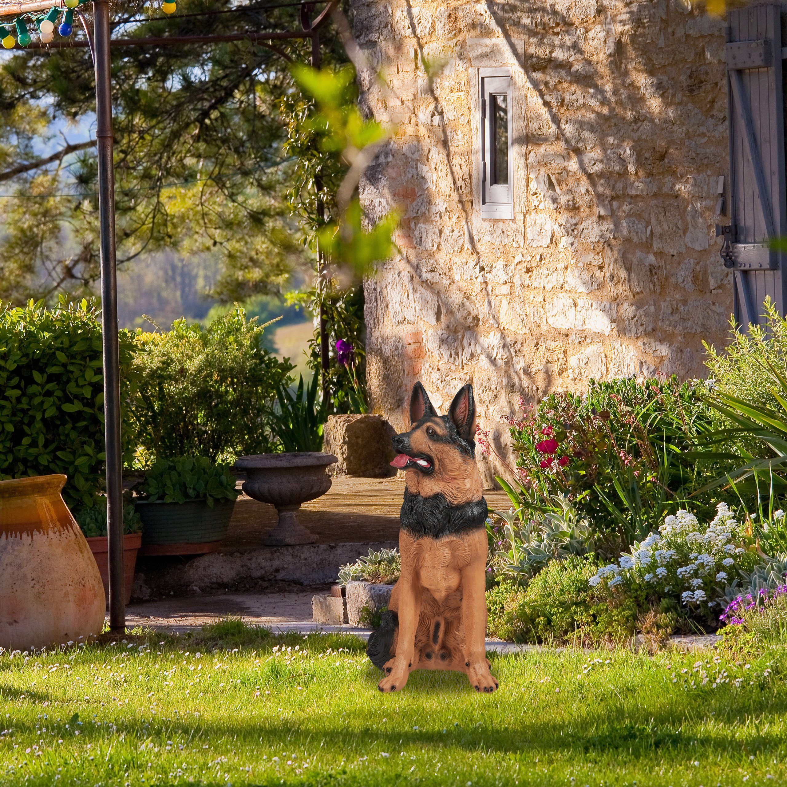 Schäferhund Lebensgroße relaxdays Gartenfigur Figur
