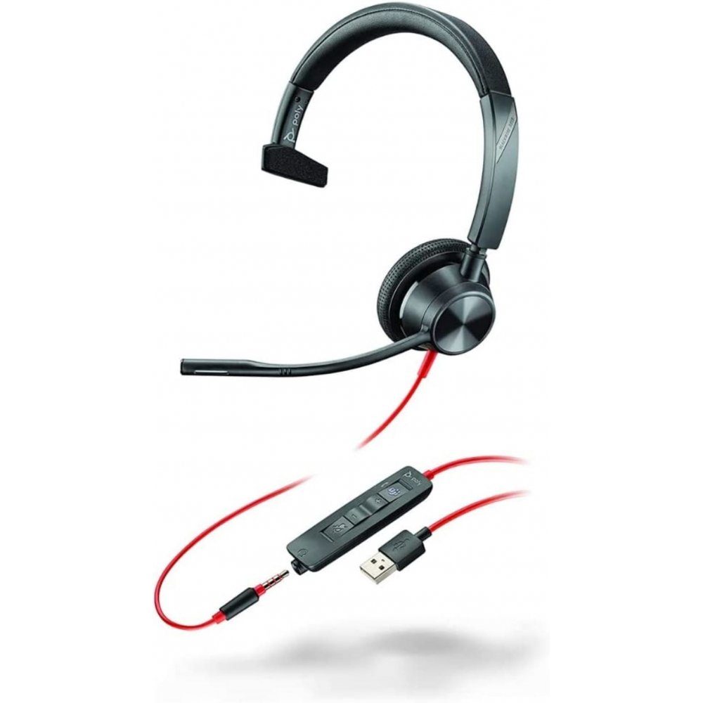 schwarz - 3315 Blackwire On-Ear-Kopfhörer Headset - - Klinke - mm Poly USB-C 3.5