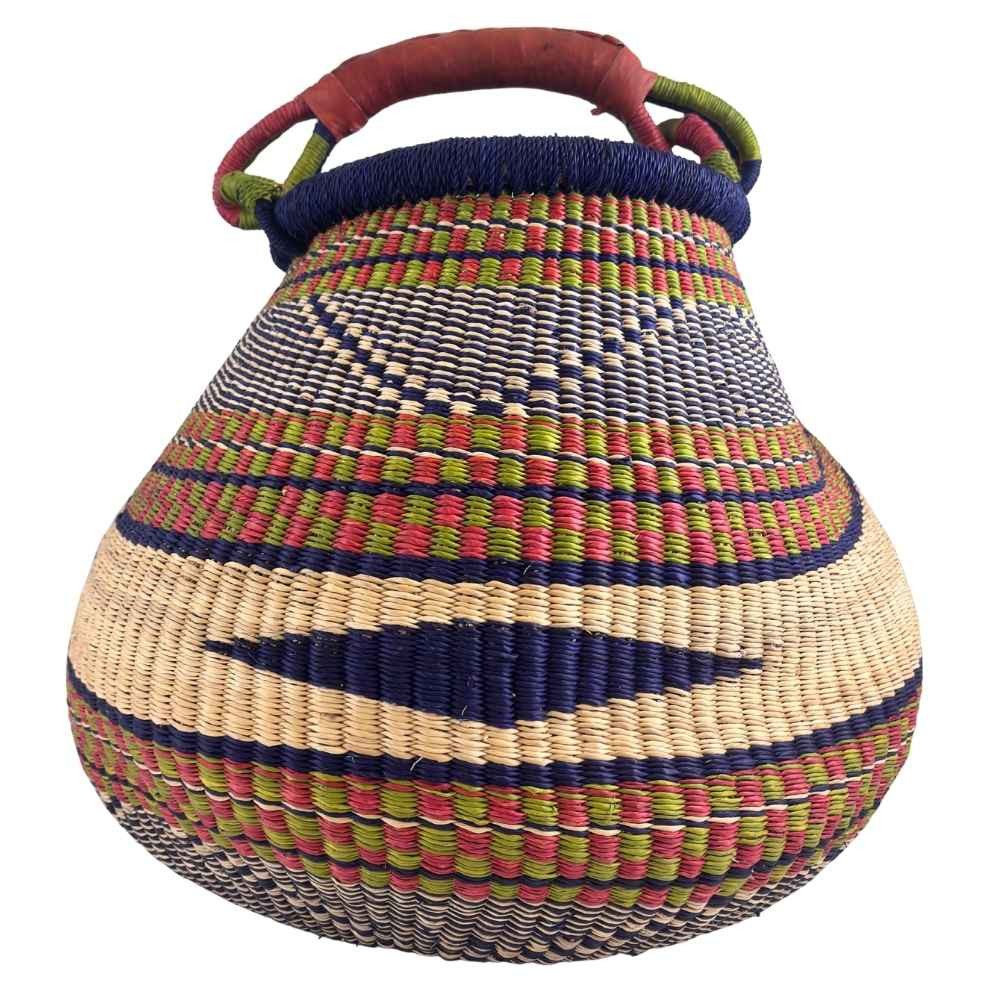 Einkaufskorb Bolga Gambigo - Bekwai - Rund, Kunstvoll geflochtene Bolga Körbe – Charakterstücke voller Tradition