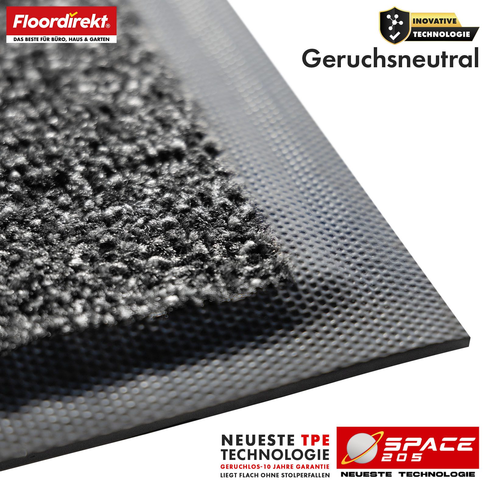 Floordirekt Fußmatte Space 205, Schmutzfangmatte hochabsorbierend - Matte Eingangsbereich, langlebig & rutschfest - Fußmatte innen/Schmutzfangmatte außen – Bild 4 von 5
