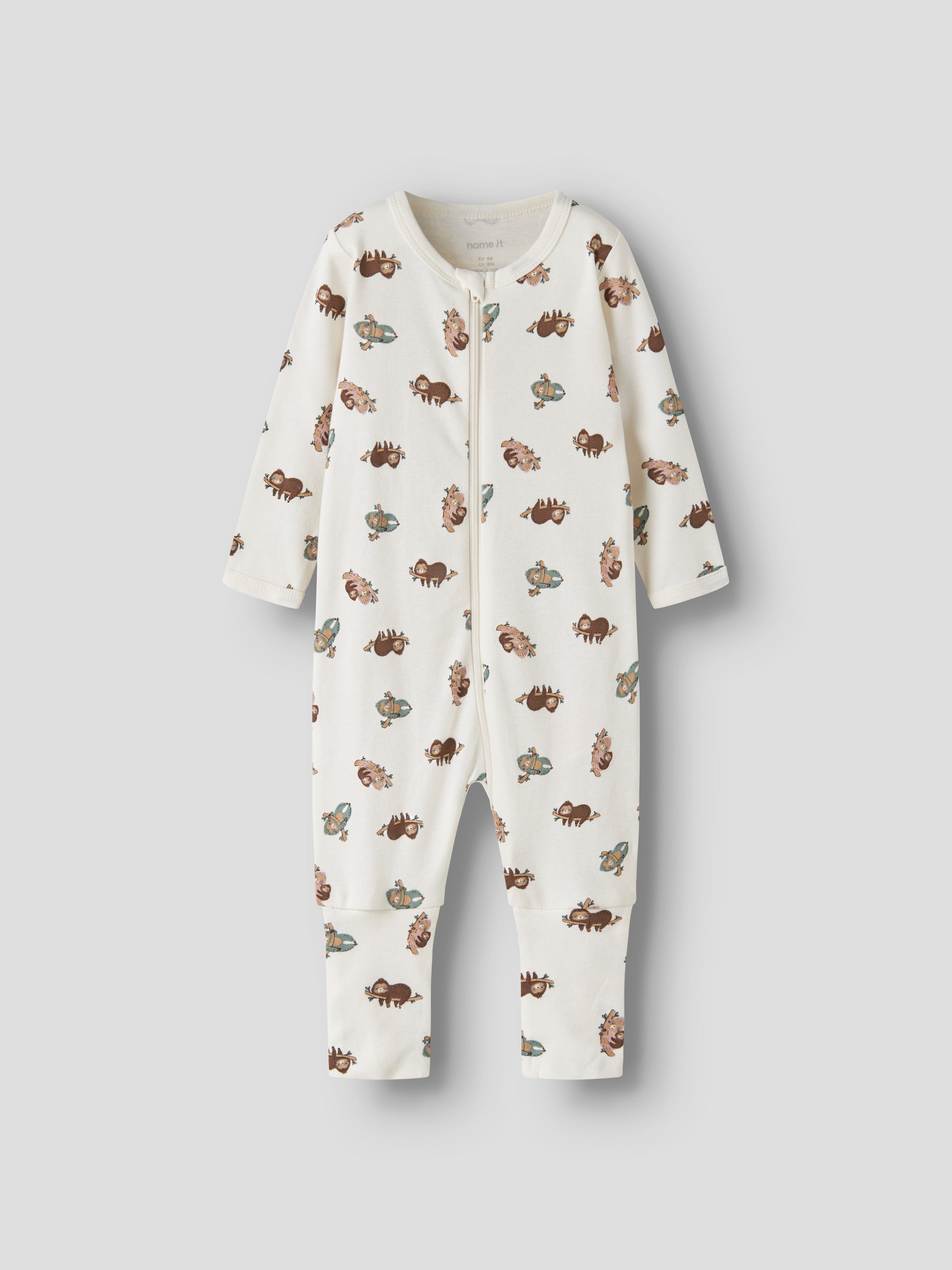 Name It Schlafoverall NBNNIGHTSUIT 2P ZIP FF SLOTH NOOS (Packung, 2-tlg) Baumwolle – Bild 3 von 5