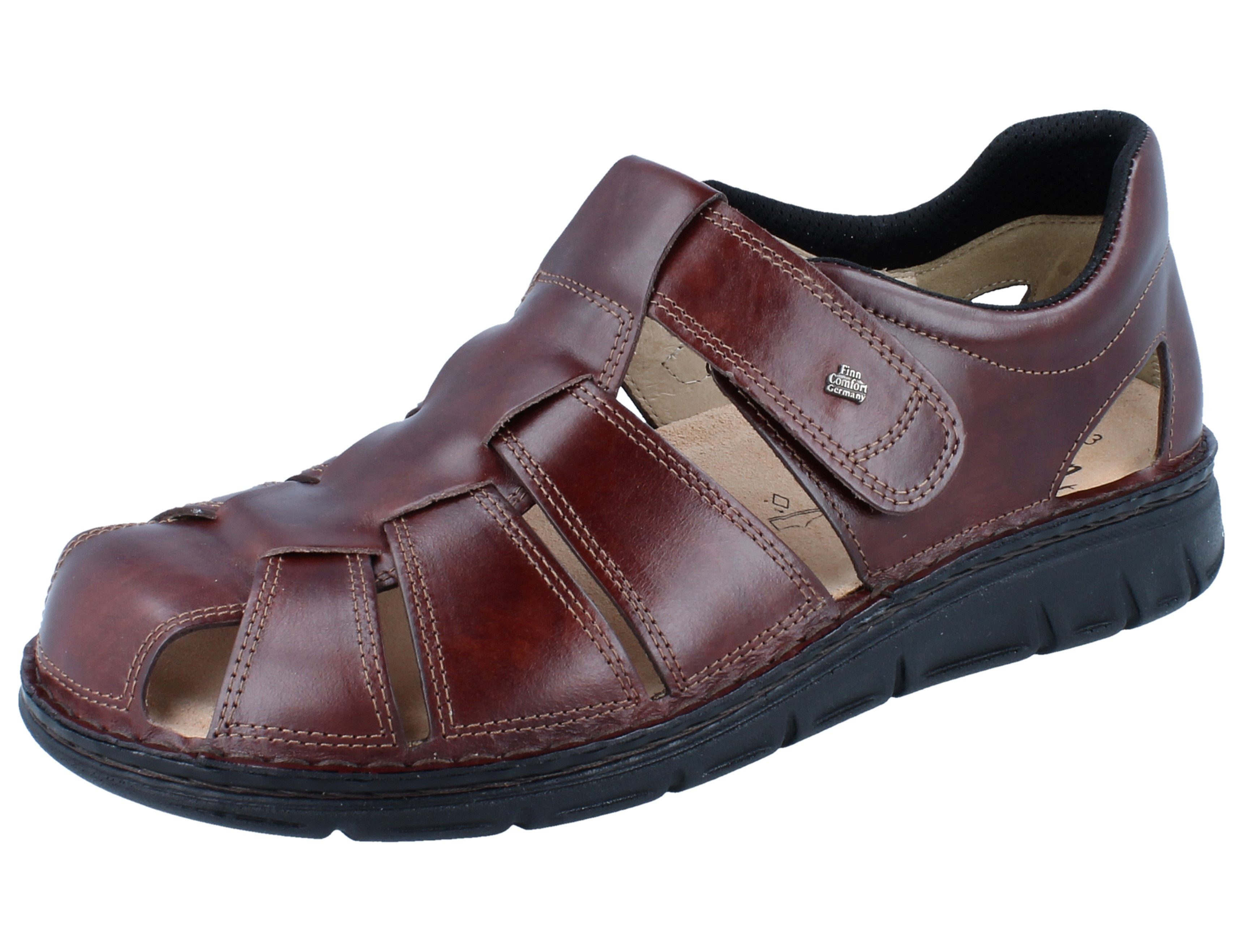 Finn Comfort FINN COMFORT Copan Soft Herren Sandale braun Glattleder - Größe: 47 Sandale Wechselfußbett
