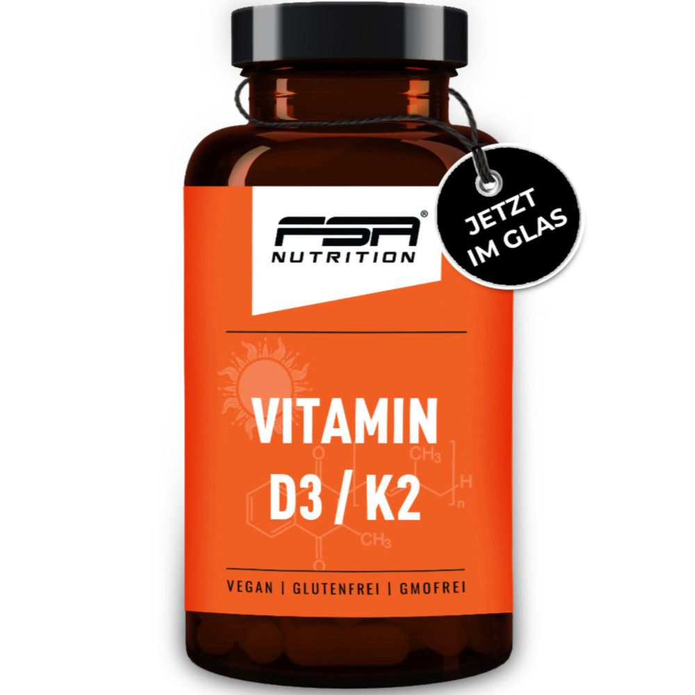 FSA NUTRITION Vitamin D3 + K2-MK7 Depot hochdosiert mit 5000 IE D3 + 100 µg K2 MK-7 Tabletten, 180 St., 45 g