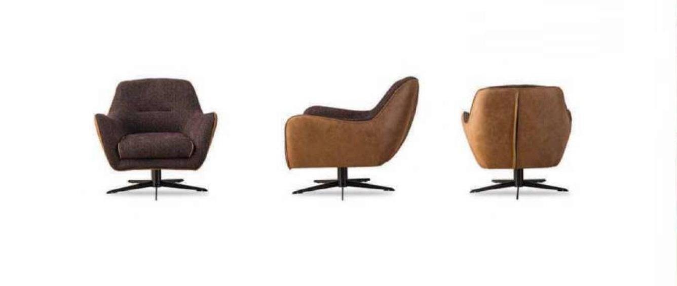 Sofagarnitur Braun, Sitzer 3 JVmoebel L-Form Luxus (L-Form Wohnzimmer-Set Kunstleder Ecksofa Zweisitzer Sessel Sessel)