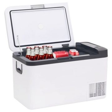 vidaXL Kühlbox Kompressor Kühlbox mit Griff und Adapter Schwarz und Weiß 18 L Camping