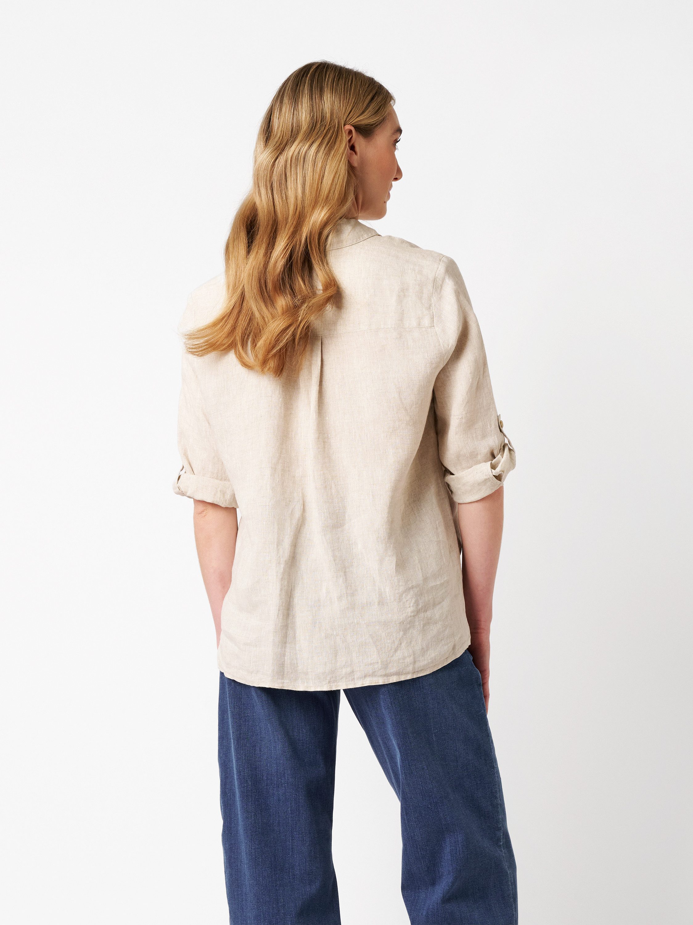 TONI Klassische Bluse Clay 3/4-Arm aus sommerlicher Leinenqualität