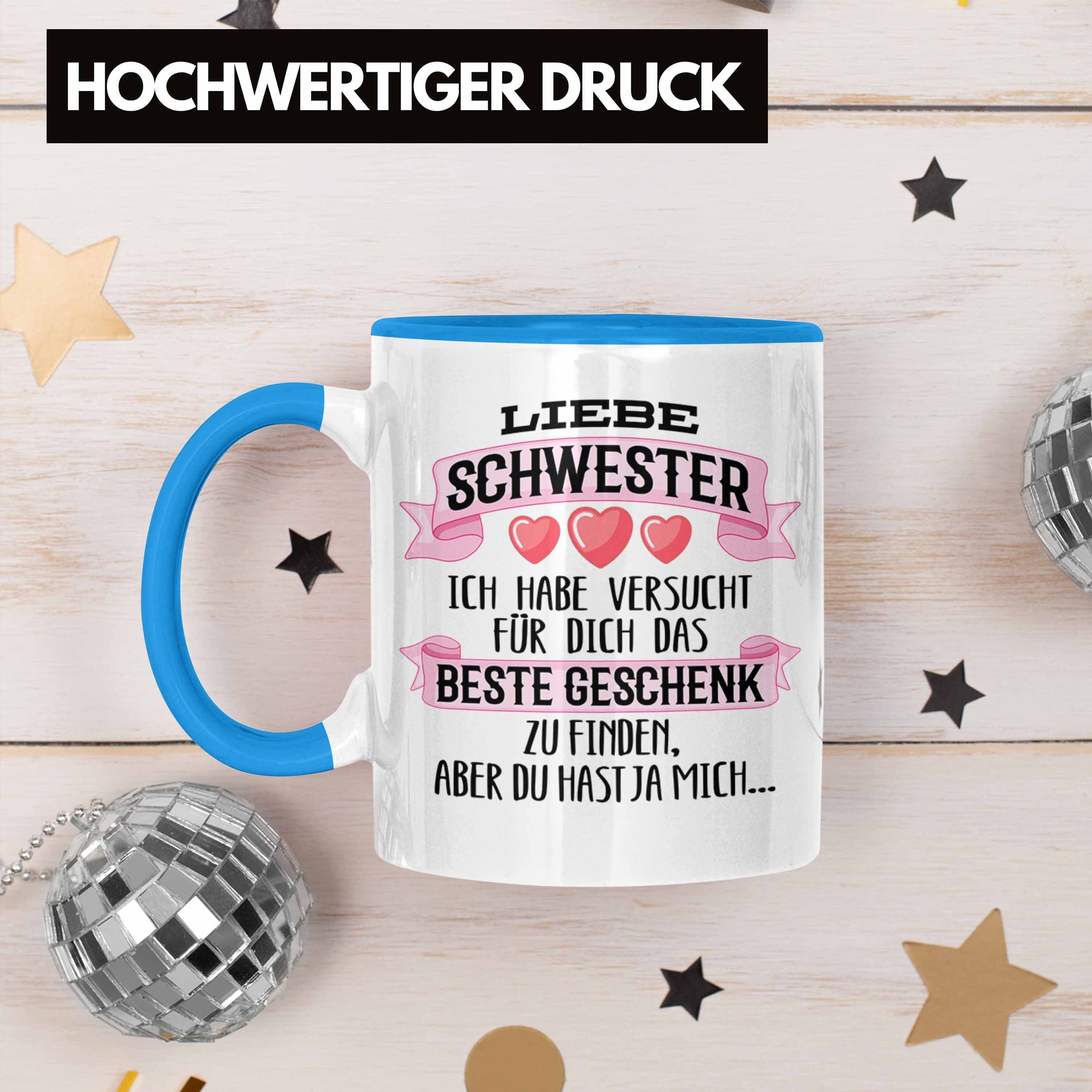 Trendation Tasse Trendation - Beste Schwester Geschenk Tasse Kaffeetasse Geburtstag Wei