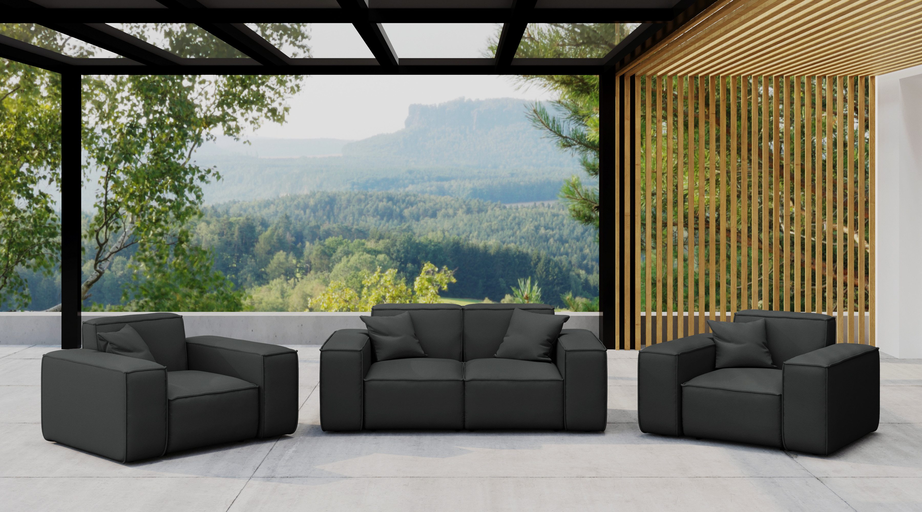 Kaiser Möbel Gartenlounge-Set Gartenmöbel-Set 2 1 1 für Garten, Terrasse,MALIBU Lounge-Set