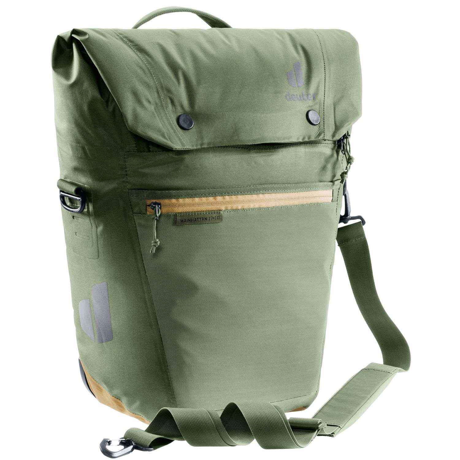 Mainhattan (Stück, 17+10 deuter Khaki/Clay Umhängetasche Fahrrad-/Gepäcktasche Deuter khaki-clay Stück), Reißverschluss