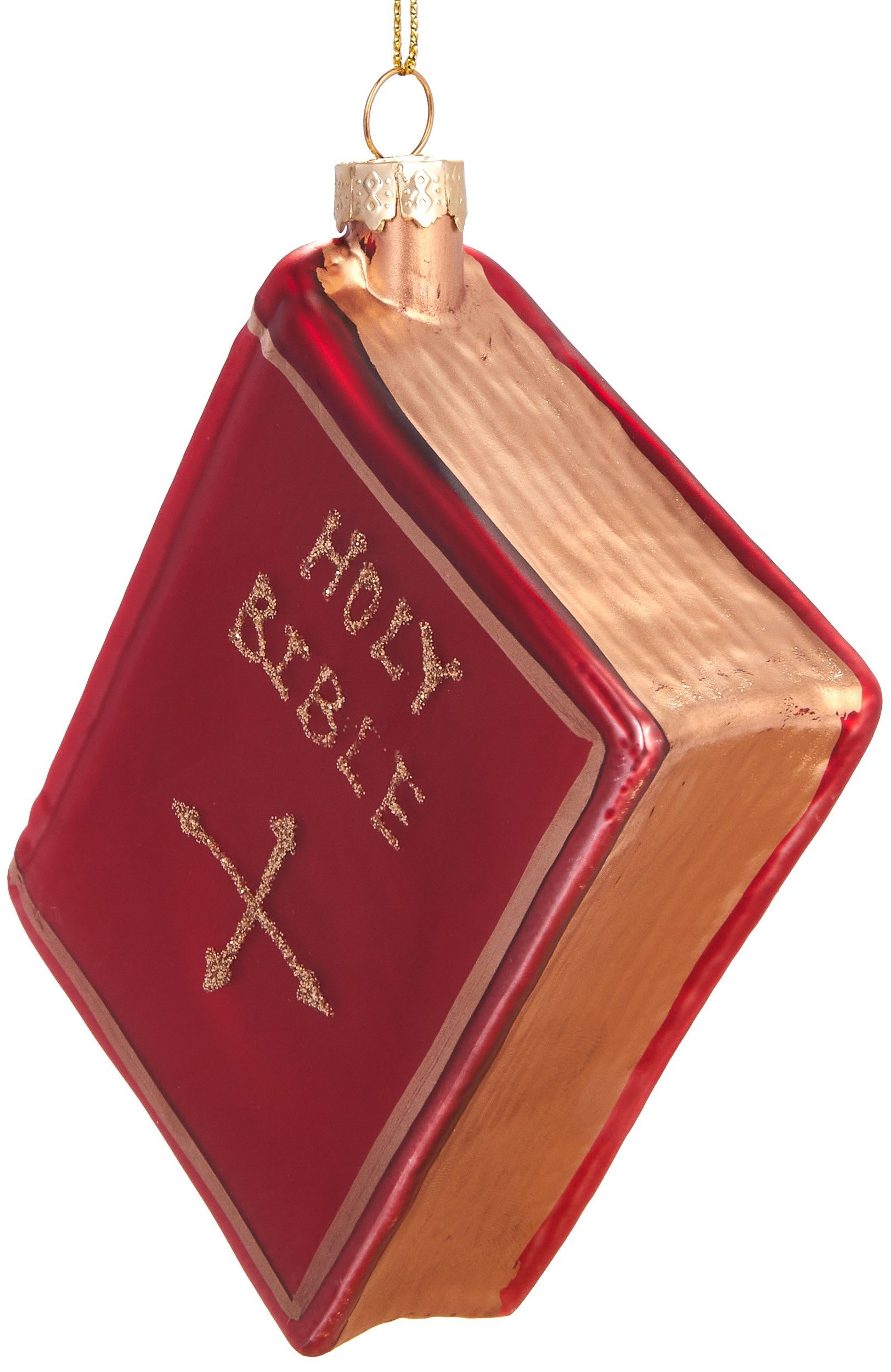 BRUBAKER Christbaumschmuck Mundgeblasene Weihnachtskugel Rote Bibel, Weihnachtsdekoration in kirchlicher Tradition aus Glas, 9 cm – Bild 2 von 4