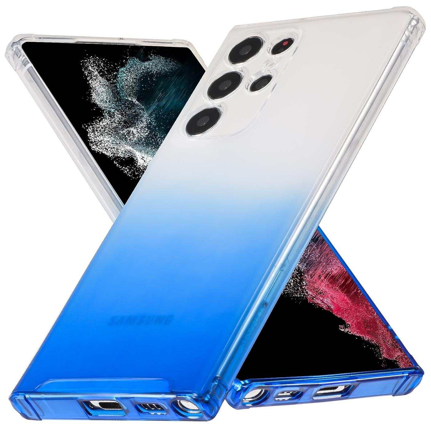 CoolGadget Handyhülle Farbverlauf Twilight Hülle für Samsung Galaxy S22 Ultra 6,8 Zoll, Robust Hybrid Cover Kamera Schutz Hülle für Samsung S22 Ultra 5G Case