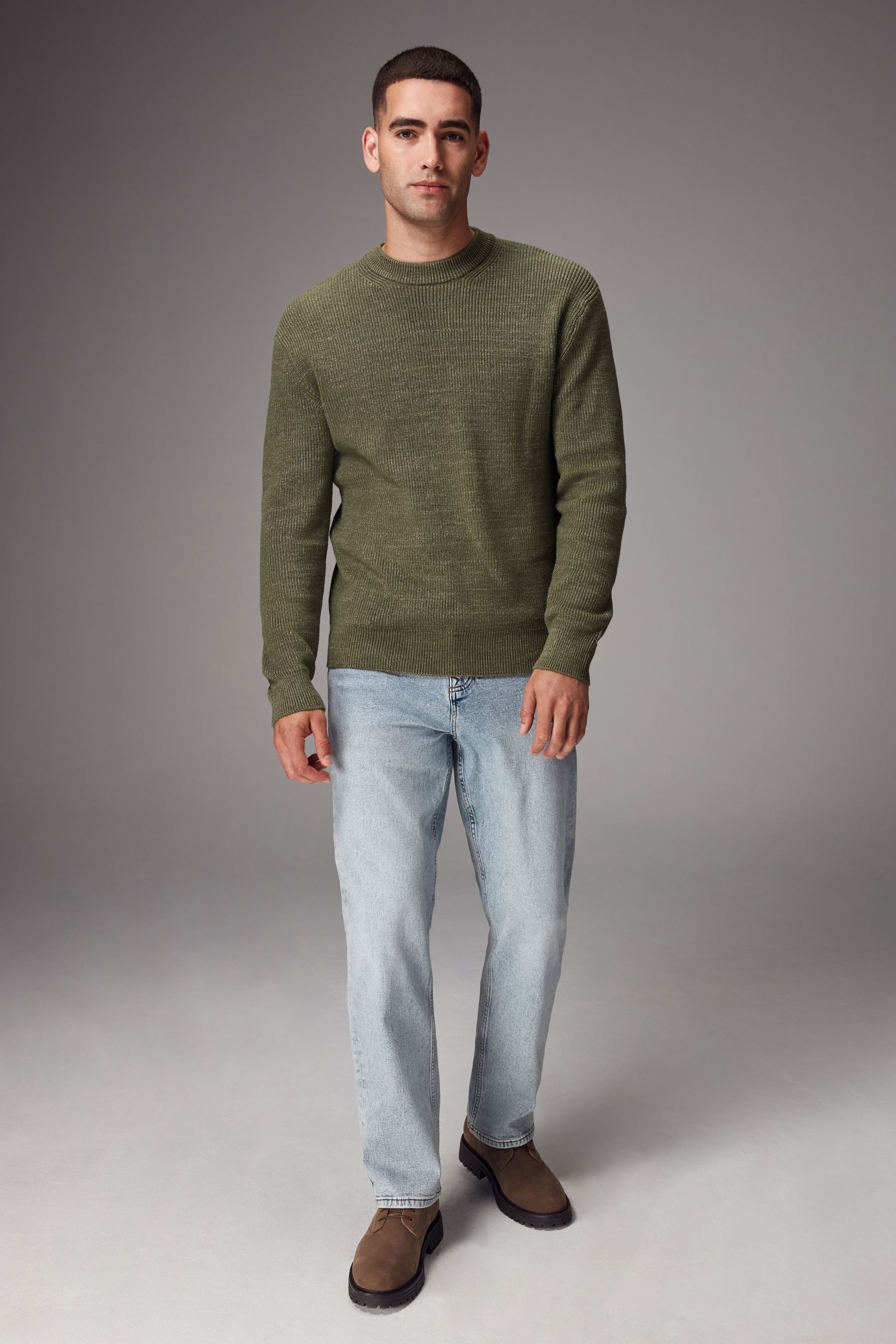 Next Rundhalspullover Strickpullover mit Rundhalsausschnitt Regular Fit (1-tlg)