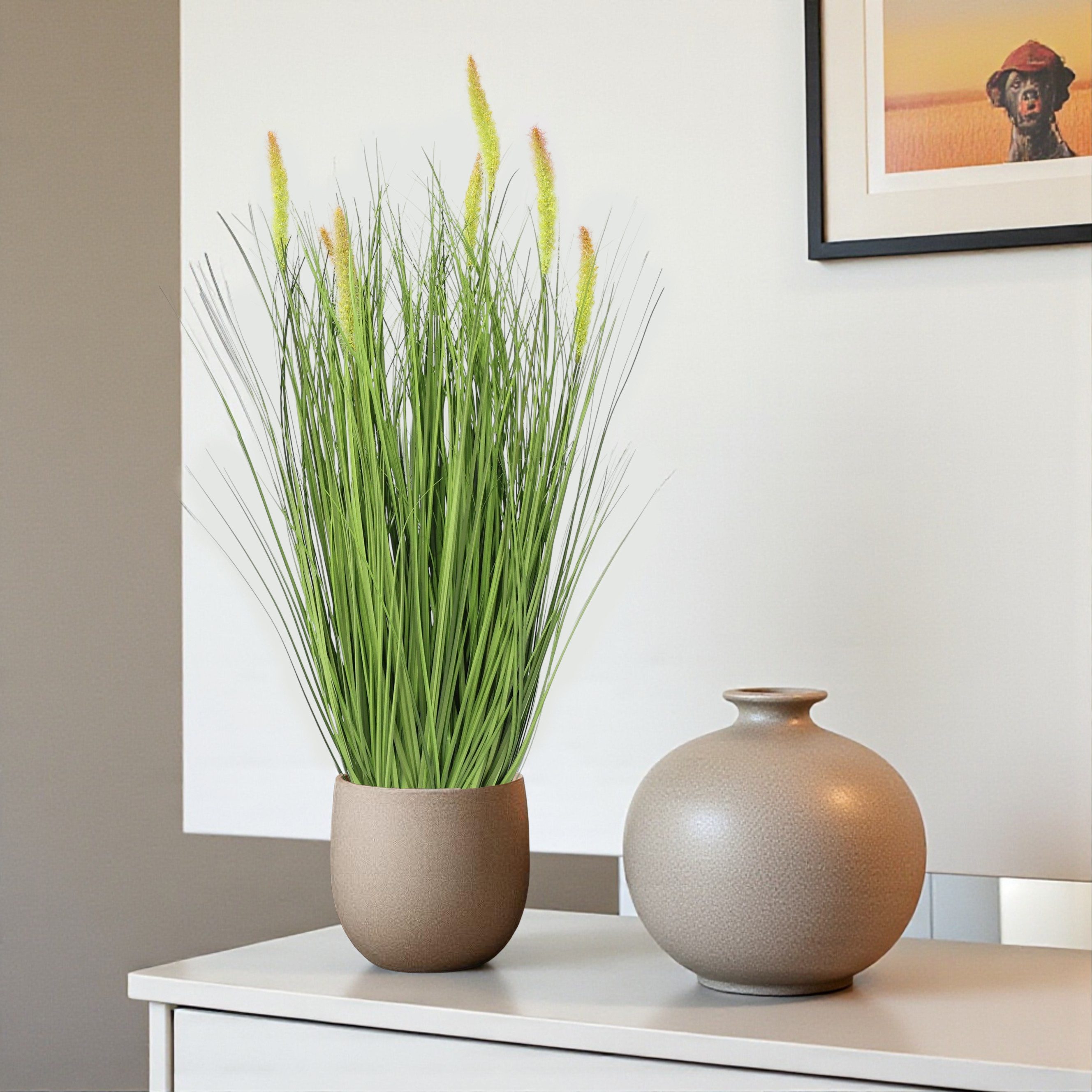 Kunstpflanze Kunstgras 70 cm Dekogras im Topf künstliche Pflanze Gräser Gra günstig online kaufen