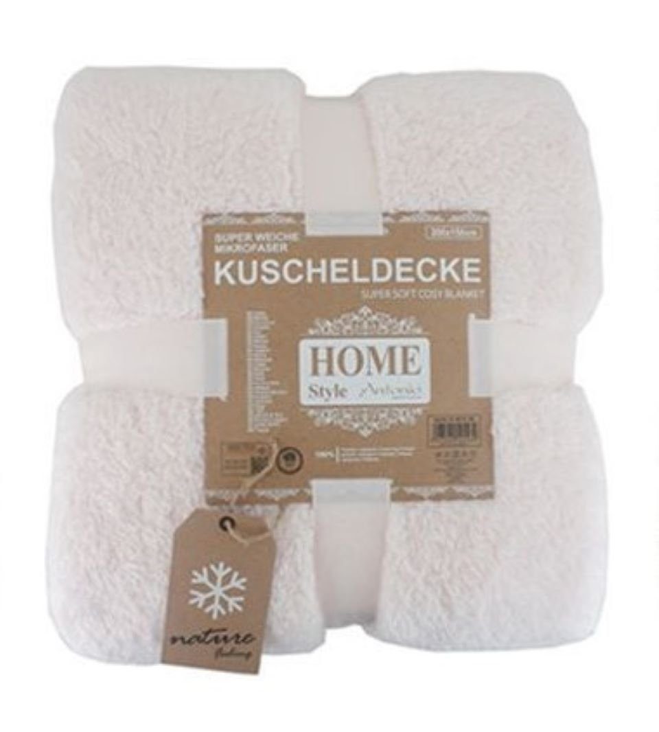 Wohndecke Teddy Kuscheldecke in Kunstfell-Optik, flauschige Mikrofaser Decke, Home,Relax&Style, 150 x 200 cm große, warme, weiche Kuscheldecke