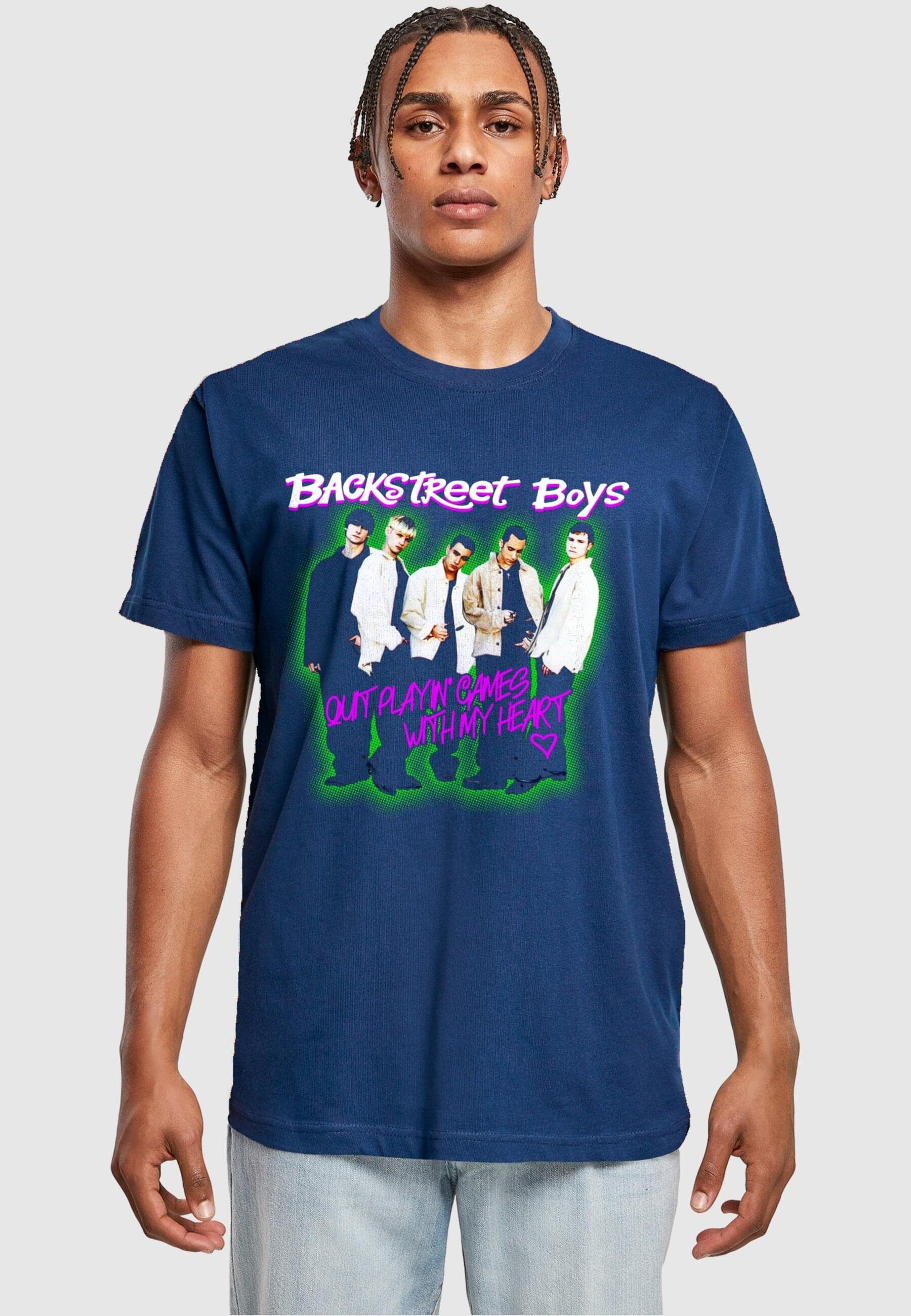 Round Merchcode - Playing T-Shirt lightnavy Boys Backstreet Neck Games T-Shirt Herren (1-tlg)