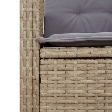 vidaXL Garten-Essgruppe 5-tlg. Garten-Essgruppe mit Kissen Beigemischung Poly Rattan, (5-tlg)