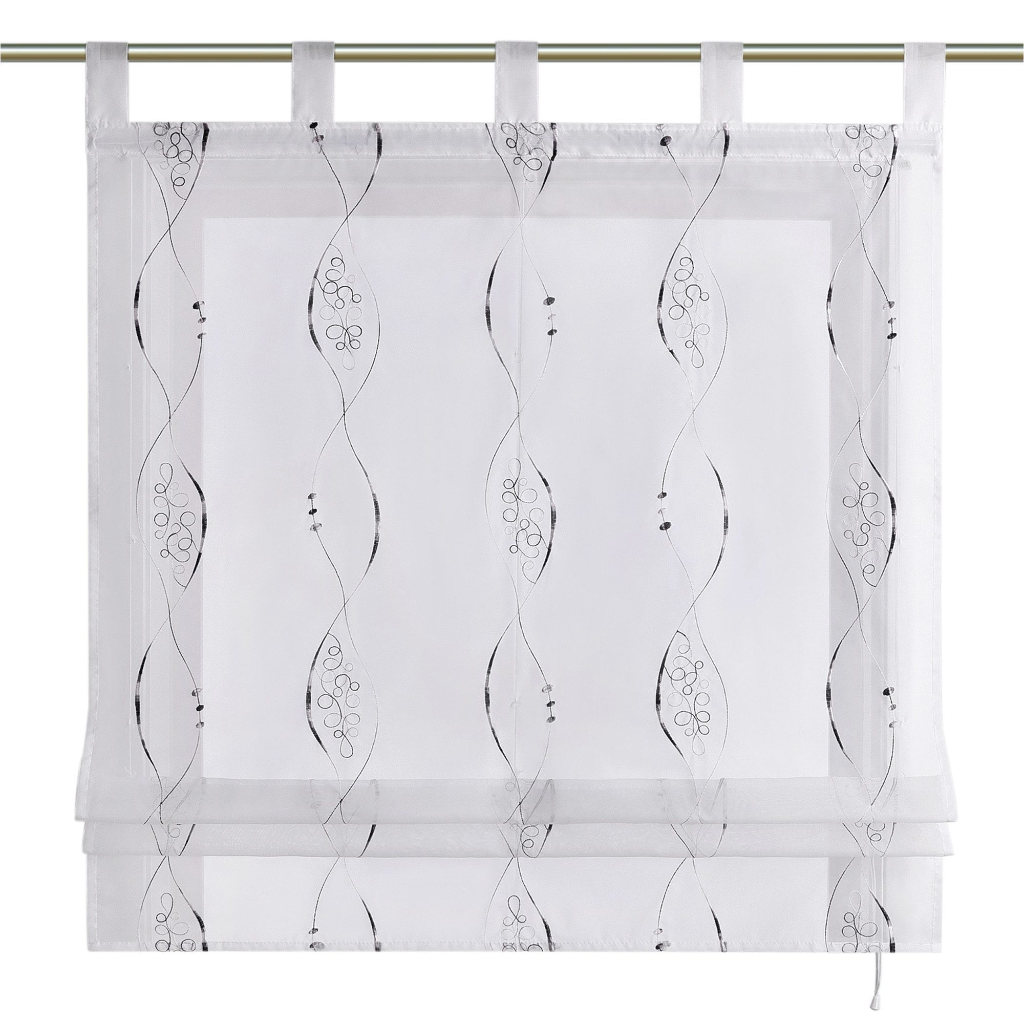 Joyswahl Raffrollo, mit Schlaufen, Küche Modern Schlaufenrollo Besticktmit günstig online kaufen