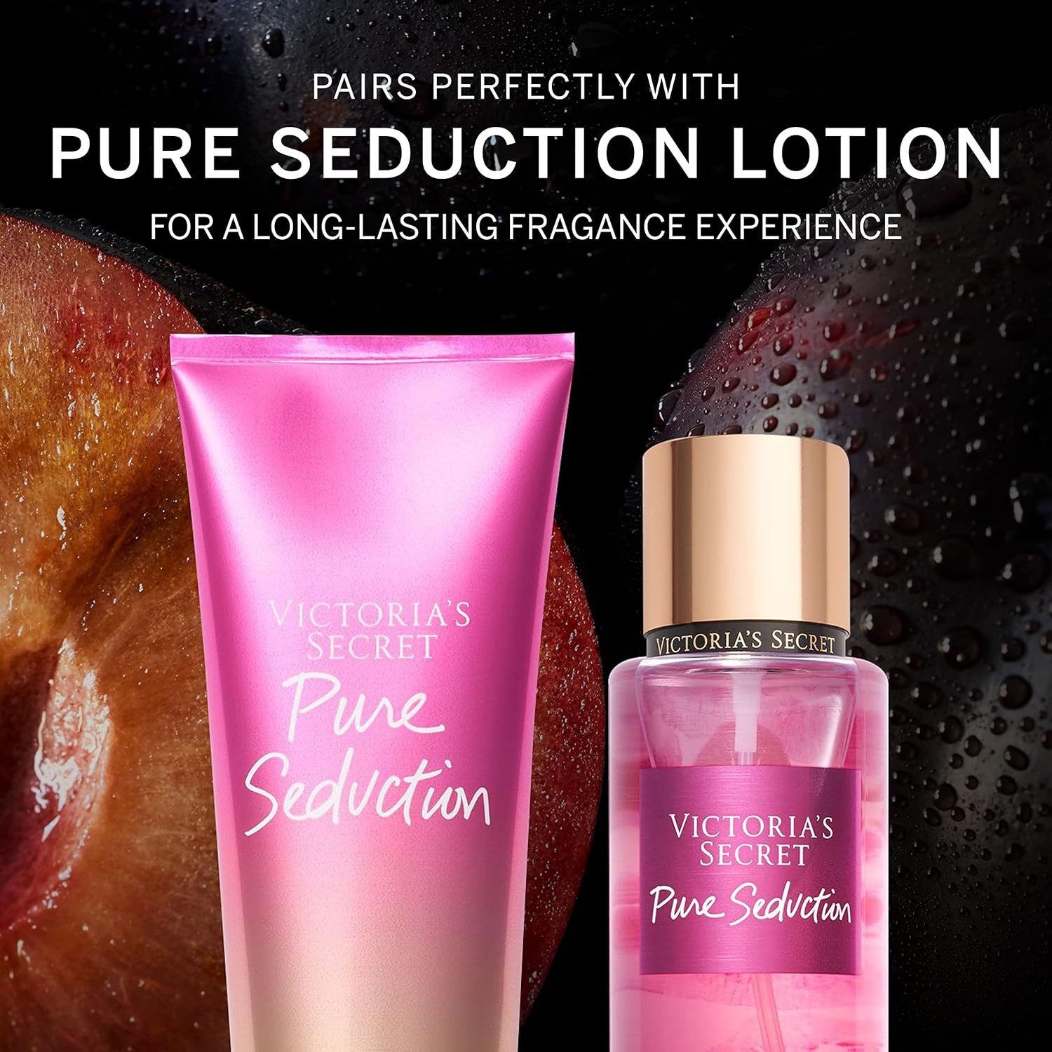 Victorias Secret Duft-Set Pure Seduction Fragrance Mist Doppelpack 2 × 250 ml, Doppelpack mit fruchtig-süßem Duft und 500 ml Gesamtinhalt