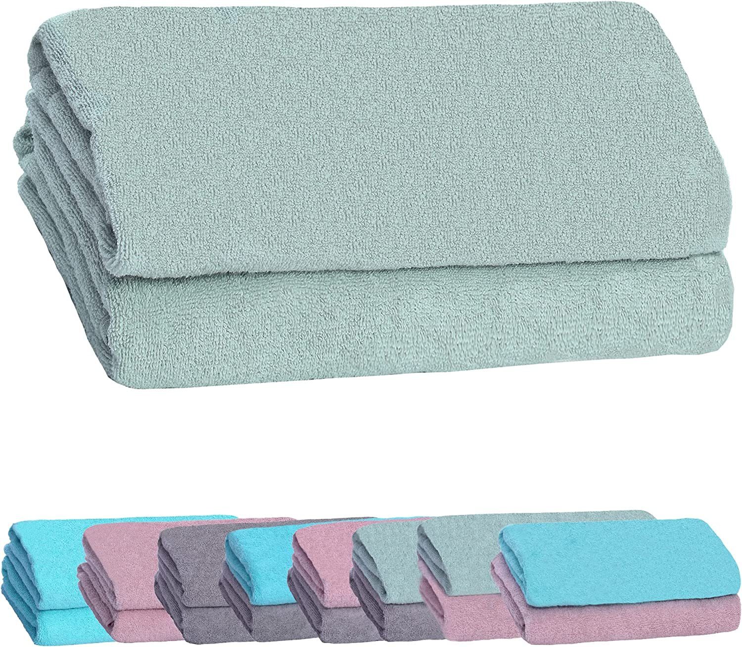 livessa Handtücher Badetücher im Set und als Serie, (4-St), Badetücher Set, Bade-Handtuchset 100% Baumwolle Mint