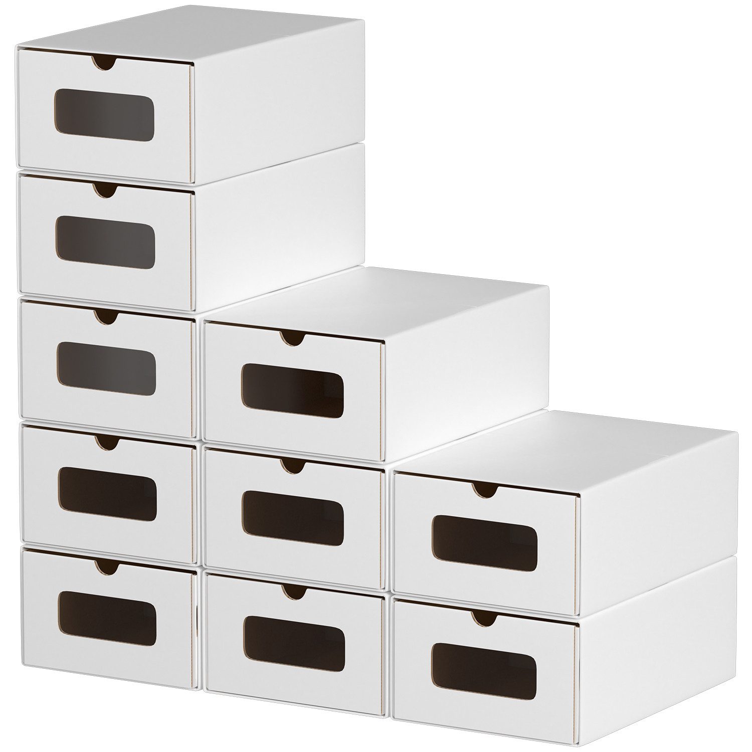 Clanmacy Schuhbox 10/20X Schuhboxen Boxen stapelbar mit Sichtfenster Schuhe Spielzeug (10 St)