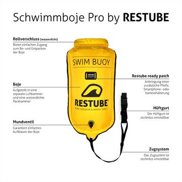 Restube Schwimminsel Schwimmboje Pro, & 12,5 L Trockensack, aufblasbar & wiederverwendbar, Auftrieb: 125 N