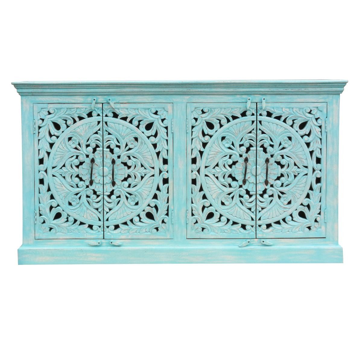 Unterschrank Indien Sideboard Saira Türkis 160 cm