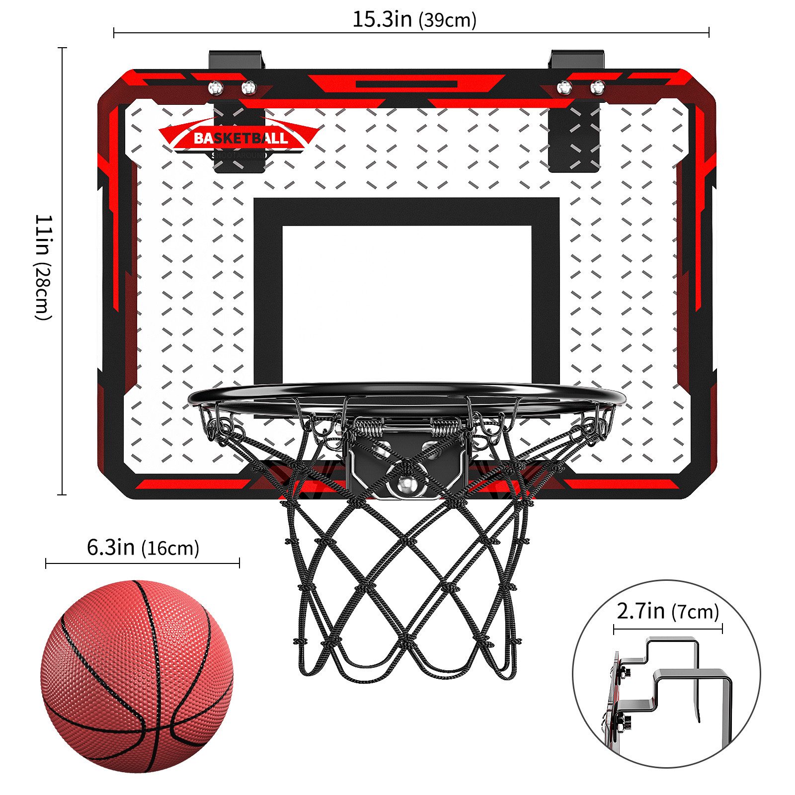TEMI Wasserspieltisch Mini Indoor Basketballkorb für Kinder, (set, 1-tlg., mit 2 Mini Ball, 1 Pumpe), Indoor Outdoor Spiel für Jungen Mädchen